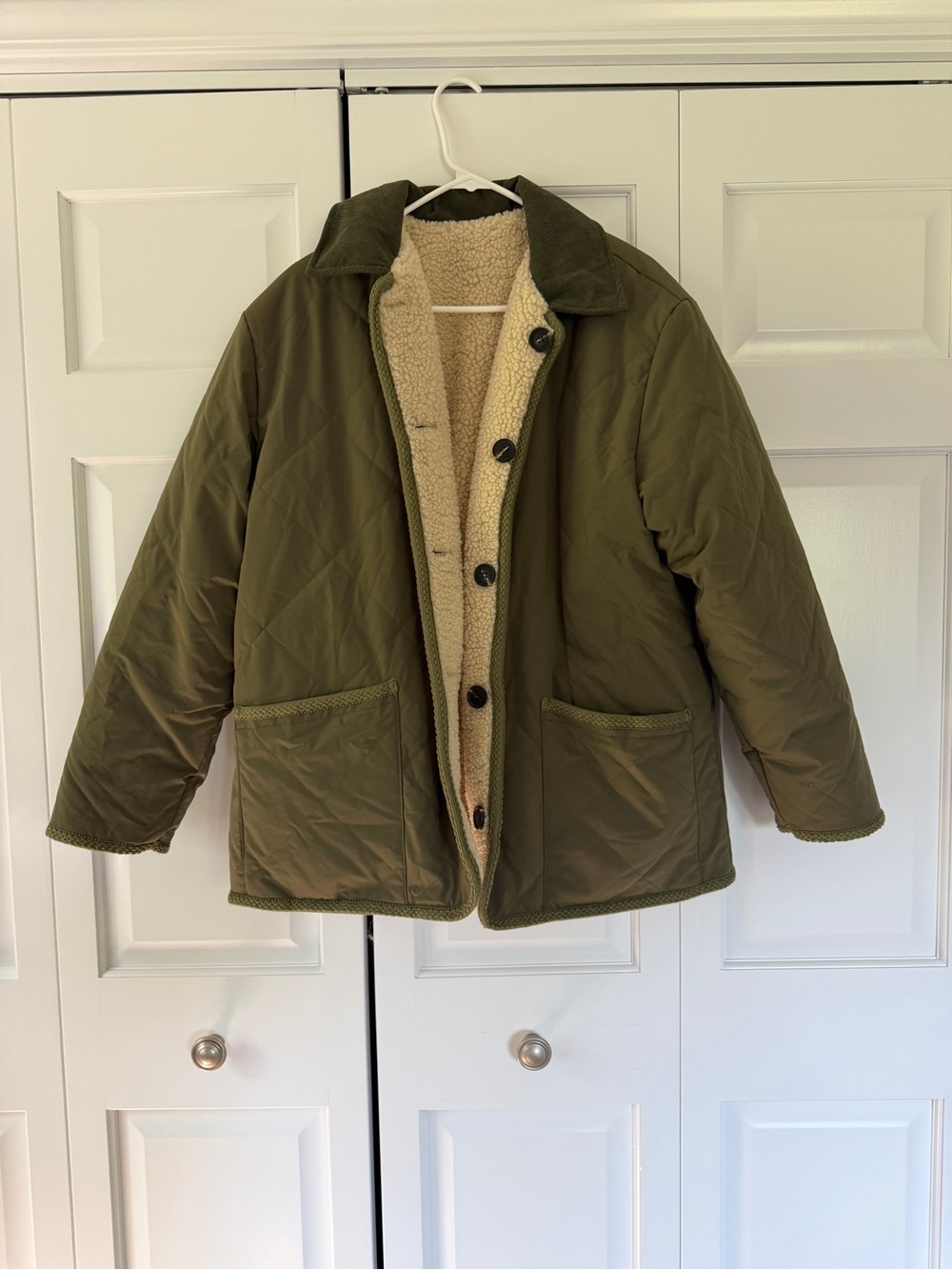 Anthropologie Reversible Look Quilted Fleece Jacket | S